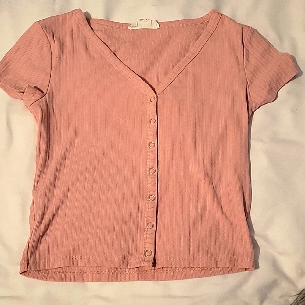 Pink rose crop top